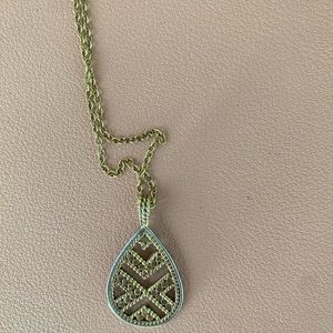 Anna Beck drop necklace, reversible w/adjustable chain. Gold/silver